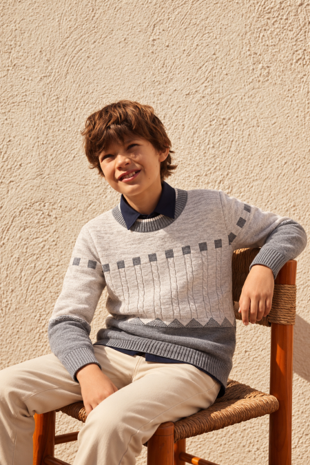 Classic Cable Knit Sweater & Shirt